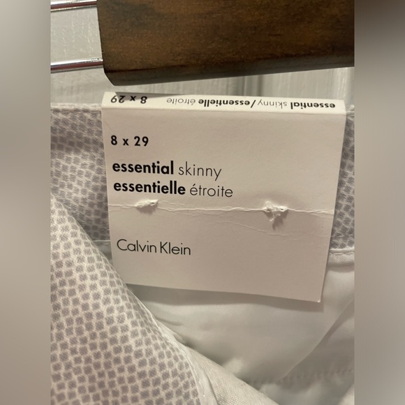 Calvin Klein white and grey dots pattern pants with belt - Picture 12 of 14